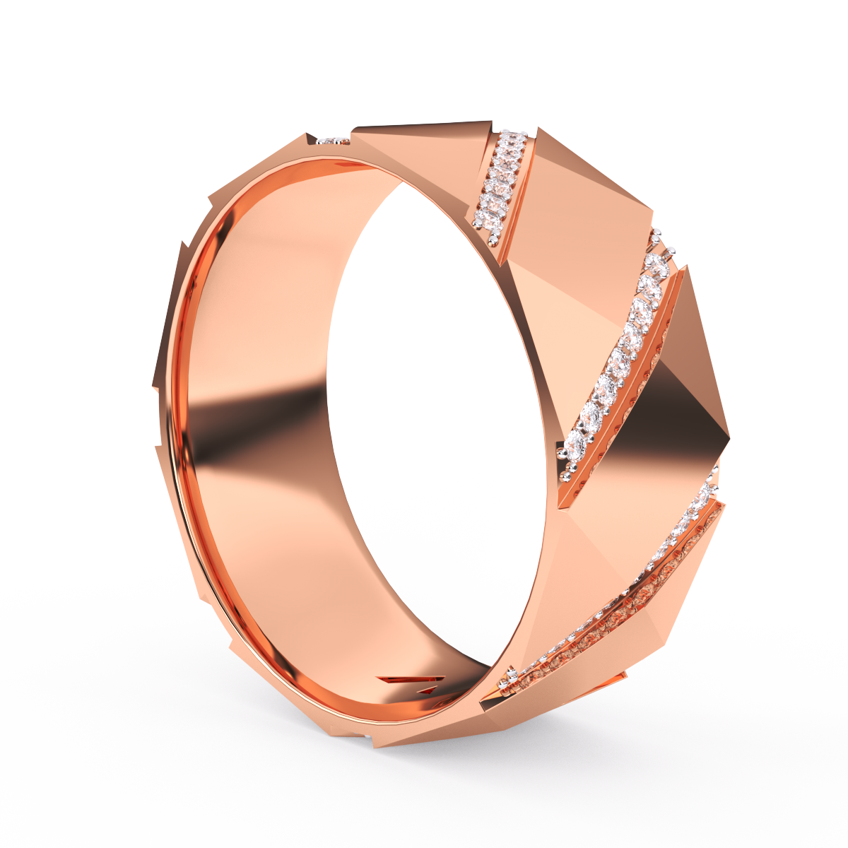 Attractive Diamond Wedding Mens Band